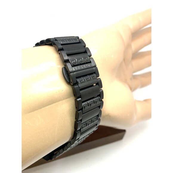 Versace Mens Watch VE6H00623 Swiss Quartz Chronograph Black Dial Stainless Steel - Picture 9 of 13